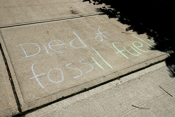 Each "body" is outlined with chalk as if in police procedure.